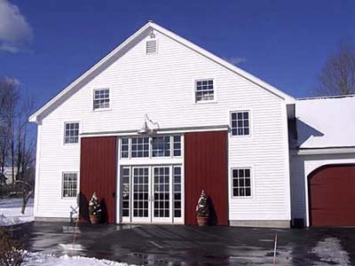 The exterior of the remodeled horse barn.