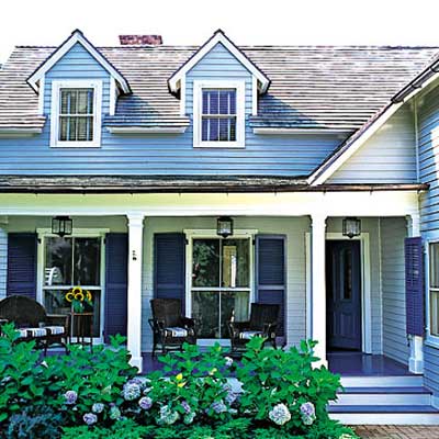 new wing with dormers and 6-foot-deep porch in Sag Harbor home