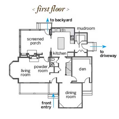 Sag Harbor remodel's first-floor floor plan
