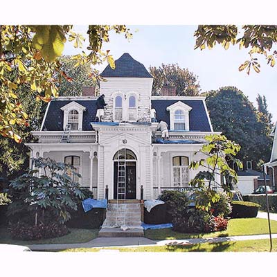 Second-Empire roof renovation, new paint scheme