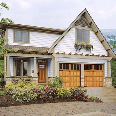 new redwood carriage-house garage doors