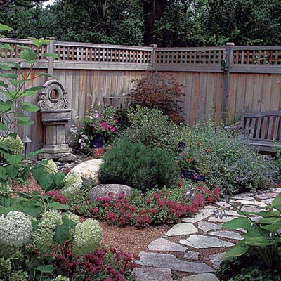 new fenced-in garden and path