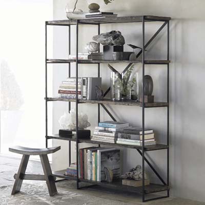 railroad tie green bookshelf