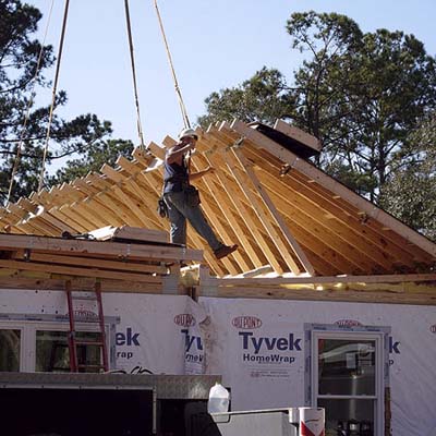 shingled roof built in segments