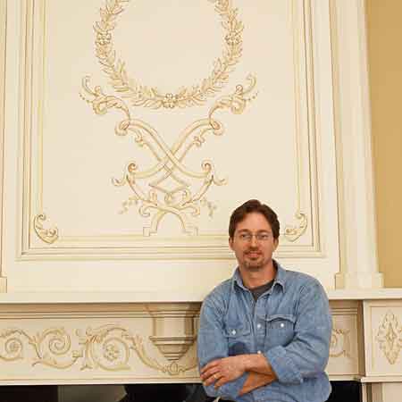 Bopp added bas-relief-like decoration to a client's overmantel