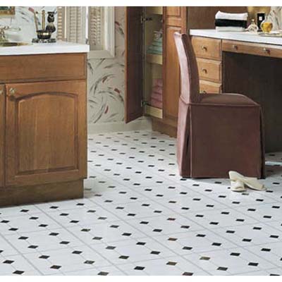 black and white square pattern vinyl tiles