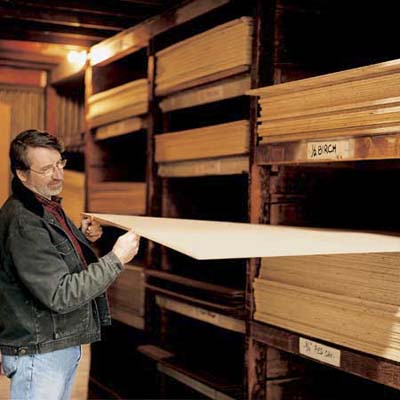 Norm Abram looks at birch venee, a finish grade hardwood plywood