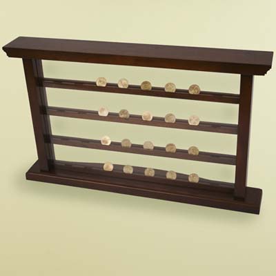 coin collection, display, notched tiers