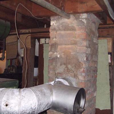 plumbing vented through chimney