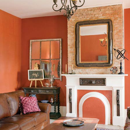 italianate living room with mantel