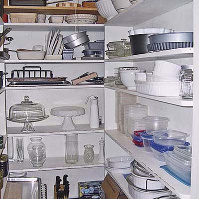 before shot of pantry turned laundry room