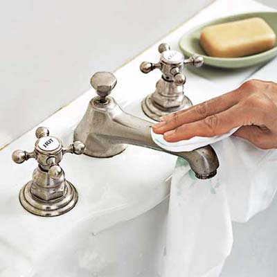 car wax can shine metal fixtures in the kitchen or bath