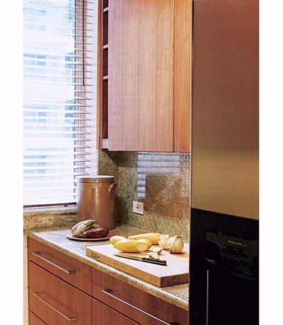 Cherry cabinets and granite countertops