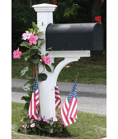 White mailbox post
