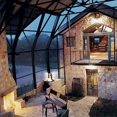 adaptive reuse of a cattle barn, shown with screened porch and office