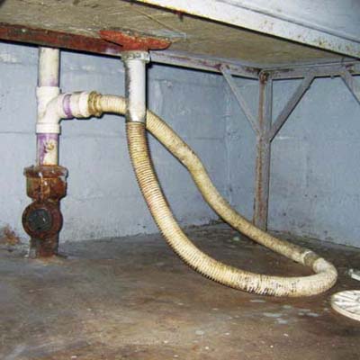 many feet of accordian tube in place of an 