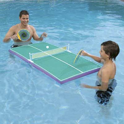 floating ping-pong table for use in a pool or any body of water
