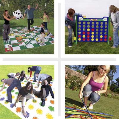 life size, made-for-outdoor versions of popular board games