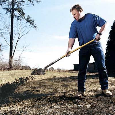 do bend at the knees with your back straight using your legs upward thrust to propel the shovel's contents