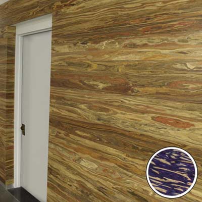hallway wall covered in mulberry laminate panels made by Engineered Timber Resources