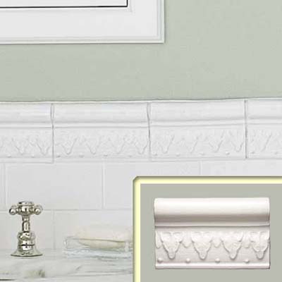 leaf-motif border glazed wall tile