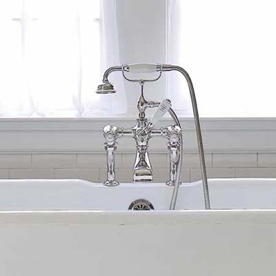 tub filler for a vintage bathroom