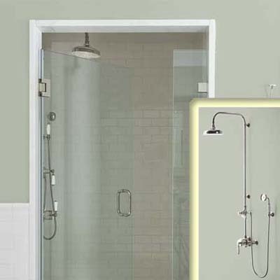 dual showerheads for vintage bathroom