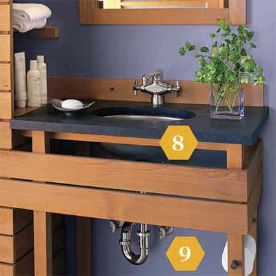 Natural Stone counter and twig style tissue holder