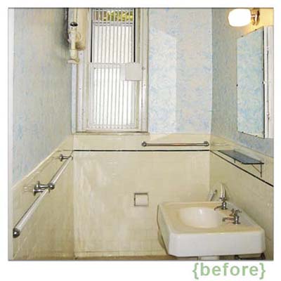 bathroom before it was remodeled in a classic twenties style