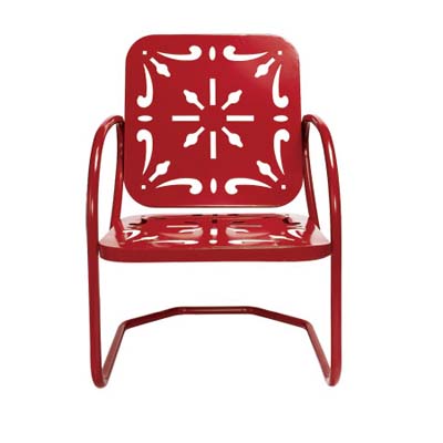 Vintage outdoor red chair 