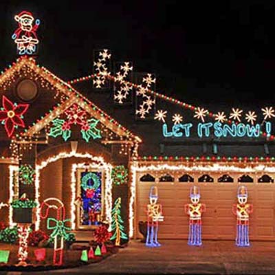 over the top christmas and holiday light and decorations