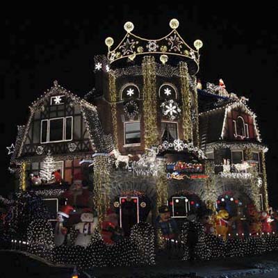 over the top christmas lights and decorations