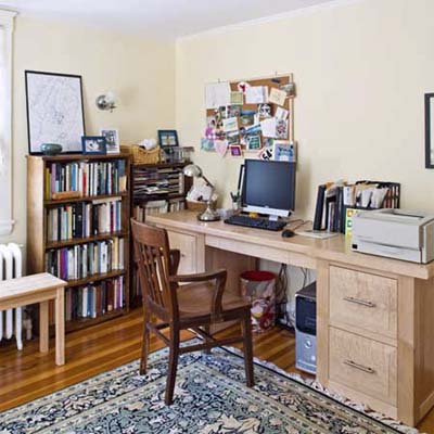 second floor study which will become a dedicated office to replace the makeshift one sharing the t v room