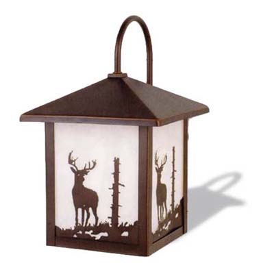 bronze-finished aluminum lantern sconce