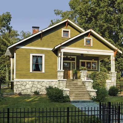 remodeled exterior in Atlanta, GA with new paint job and porch upgrades