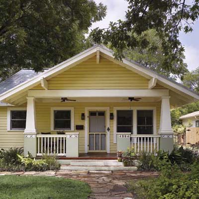 remodel in Austin, TX with new front porch, paint job and drought-tolerant landscaping