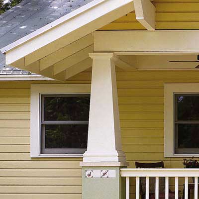 remodel in Austin, TX with fiberglass columns made to look like wood