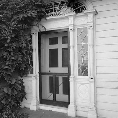 wooden screen door on a house