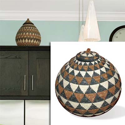 woven basket inset in image of remodeled bungalow kitchen