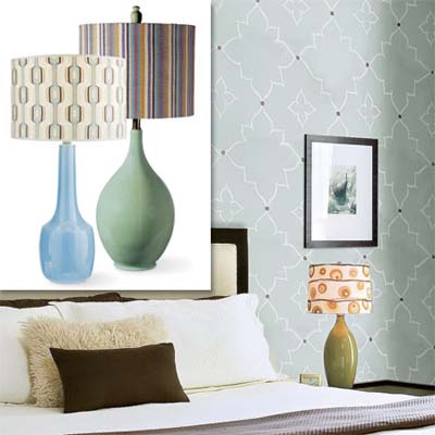 fun lamps inset in image of this remodeled bungalow bedroom