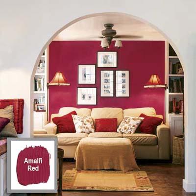 neutral-color archway showing a brightly painted wall in the room beyond