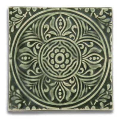 square ceramic tile from derby pottery called orient