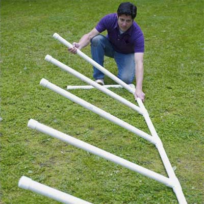 mark powers standing a length of weave bars on end