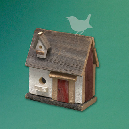 saltbox-style architectural birdhouse