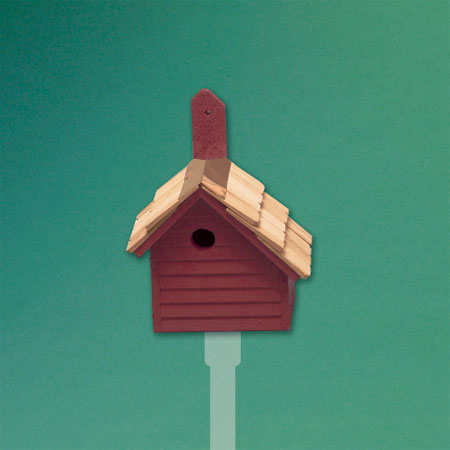 rustic-style architectural birdhouse