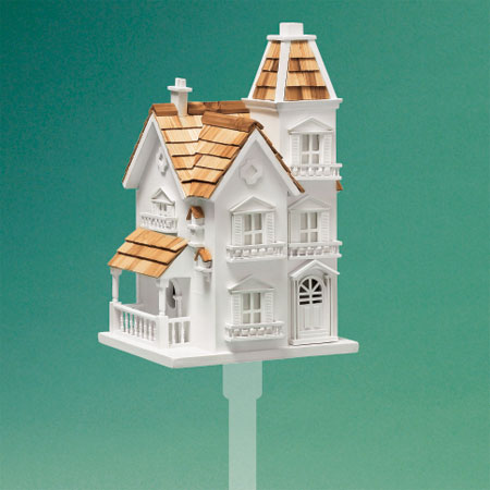ornamented victorian-style architectural birdhouse