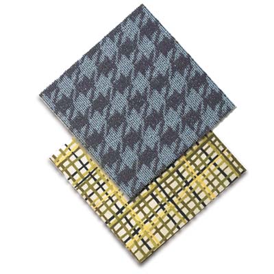 area rug made from carpet tile in a mudroom