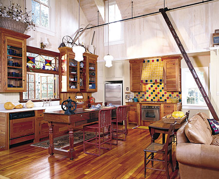 salvaged wood cabinets