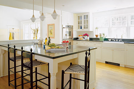 black counters white cabinets