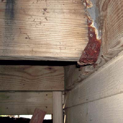 joist hanger on the deck 